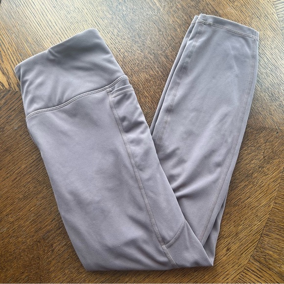 Gaiam Mauve Lavender High-Waisted Yoga Workout Leggings Size Medium - Picture 3 of 11